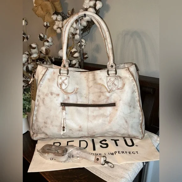 NWT Bed Stu Leather Rockaway Shoulder Crossbody Bag Tote Nectar Lux MSPR $345 - Picture 2 of 15